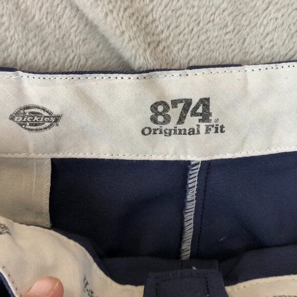 Dickies Men's Work Pants 40x32 874 Original Fit Navy Straight Chino Flat Front - Picture 6 of 11